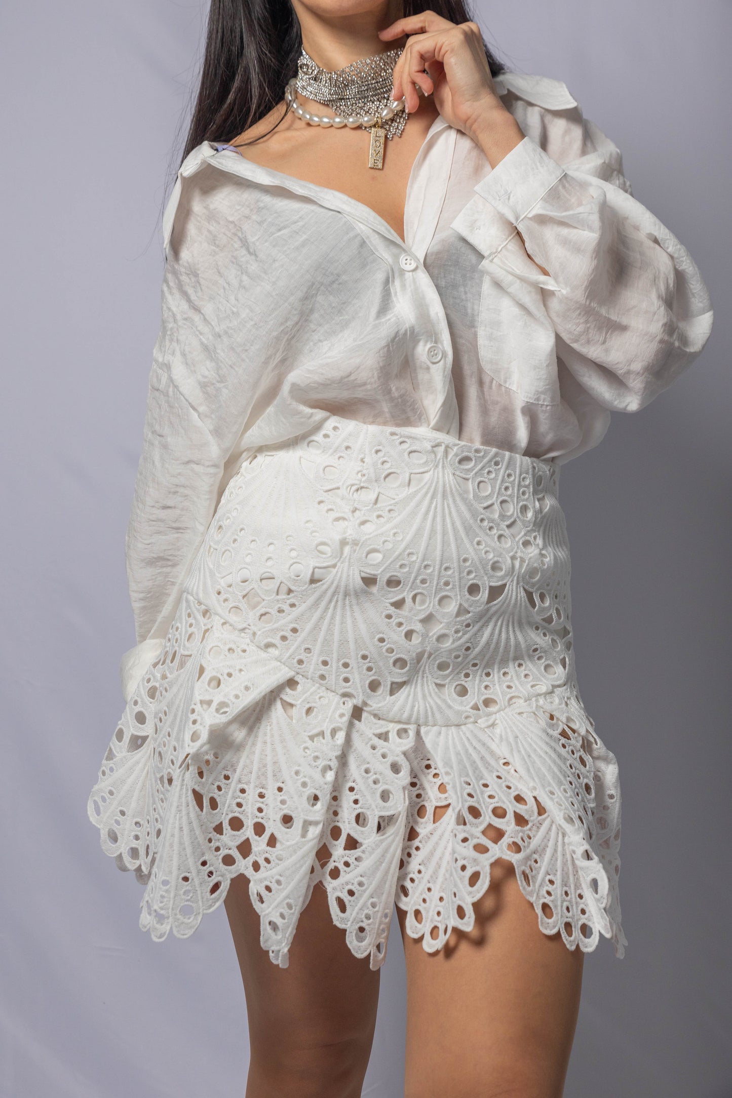 Lace Skirt White