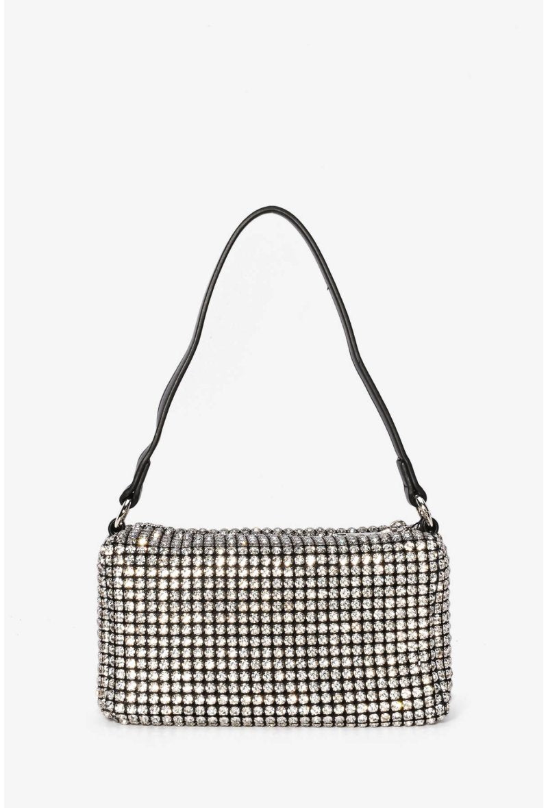 Small Silver Rhinestone Shoulder Bag