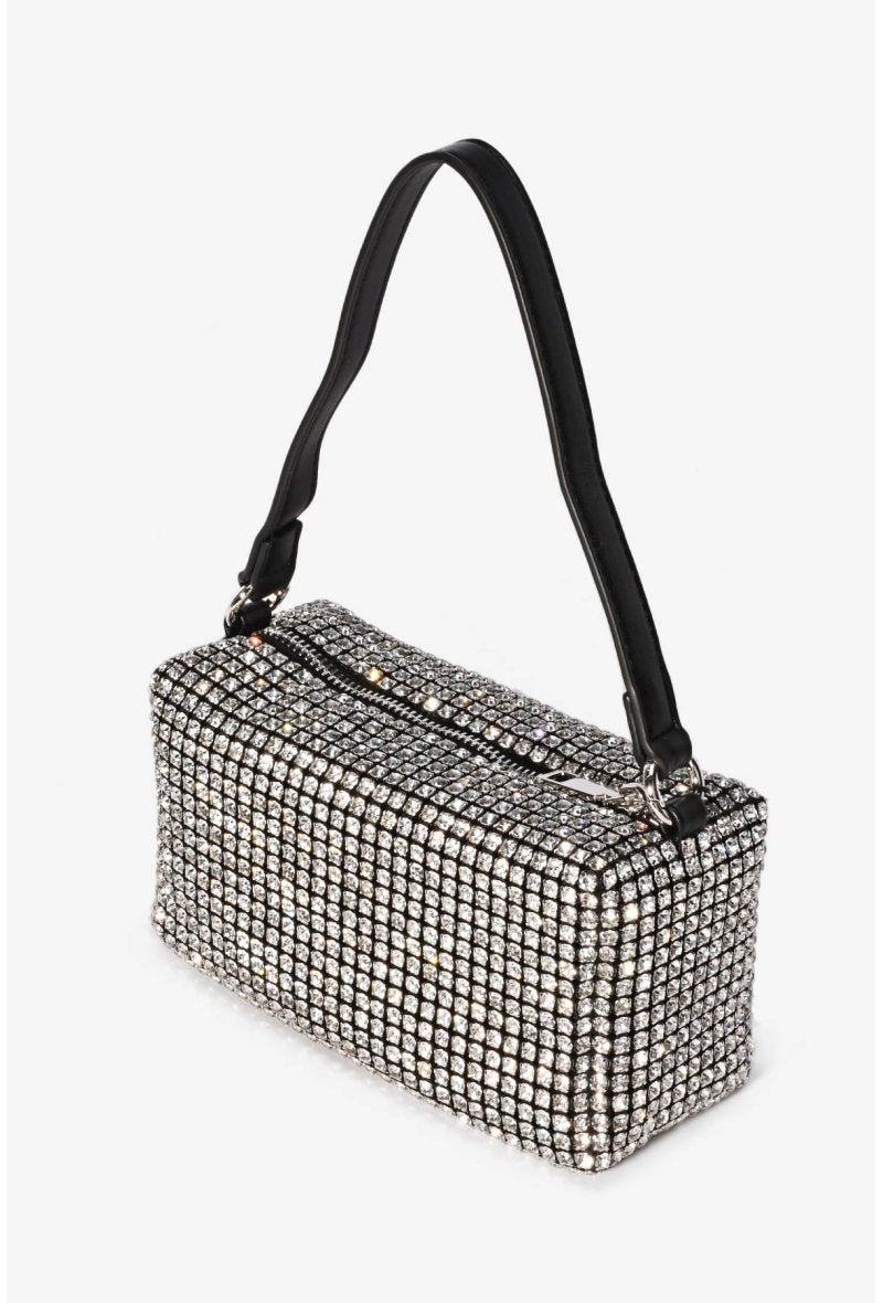 Small Silver Rhinestone Shoulder Bag