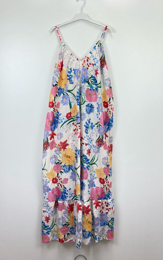 Loose Summer Dress One Size With Floral Pattern